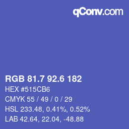 カラーコード: RGB 81.7 92.6 182 | qconv.com