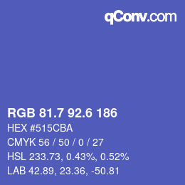 カラーコード: RGB 81.7 92.6 186 | qconv.com