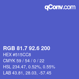 カラーコード: RGB 81.7 92.6 200 | qconv.com