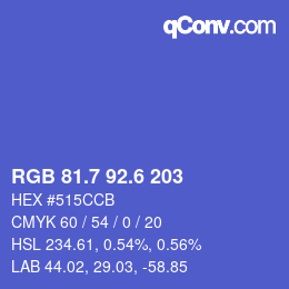 カラーコード: RGB 81.7 92.6 203 | qconv.com