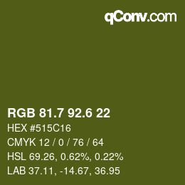 カラーコード: RGB 81.7 92.6 22 | qconv.com