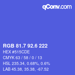 カラーコード: RGB 81.7 92.6 222 | qconv.com