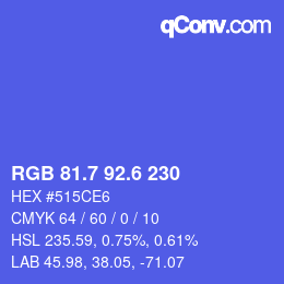 カラーコード: RGB 81.7 92.6 230 | qconv.com