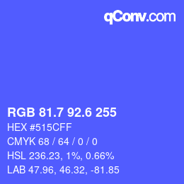 カラーコード: RGB 81.7 92.6 255 | qconv.com