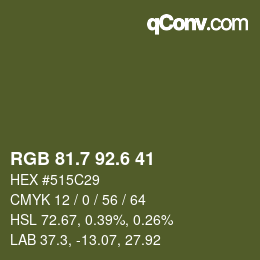 カラーコード: RGB 81.7 92.6 41 | qconv.com