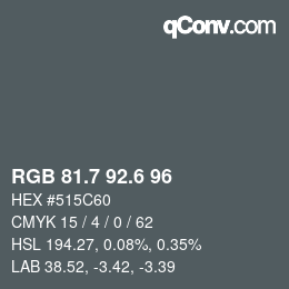 カラーコード: RGB 81.7 92.6 96 | qconv.com