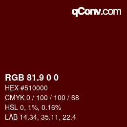 Color code: RGB 81.9 0 0 | qconv.com