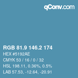 Color code: RGB 81.9 146.2 174 | qconv.com