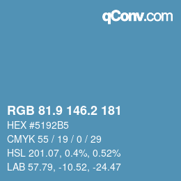 Color code: RGB 81.9 146.2 181 | qconv.com
