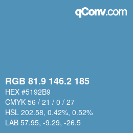 Color code: RGB 81.9 146.2 185 | qconv.com