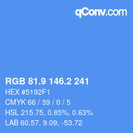 Color code: RGB 81.9 146.2 241 | qconv.com