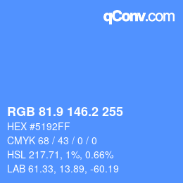 Color code: RGB 81.9 146.2 255 | qconv.com