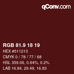 Color code: RGB 81.9 18 19 | qconv.com