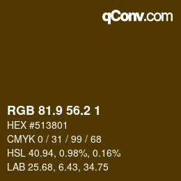 Color code: RGB 81.9 56.2 1 | qconv.com