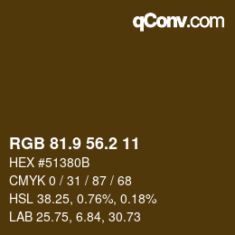 Farbcode: RGB 81.9 56.2 11 | qconv.com