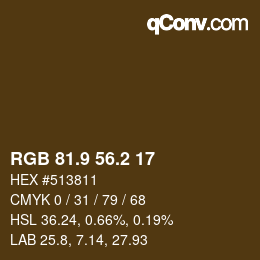 Color code: RGB 81.9 56.2 17 | qconv.com