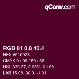 カラーコード: RGB 81 0.8 40.4 | qconv.com