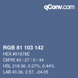 Color code: RGB 81 103 142 | qconv.com