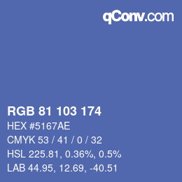 Color code: RGB 81 103 174 | qconv.com