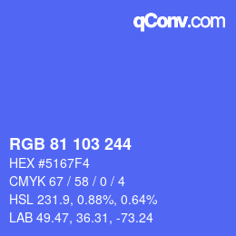Color code: RGB 81 103 244 | qconv.com