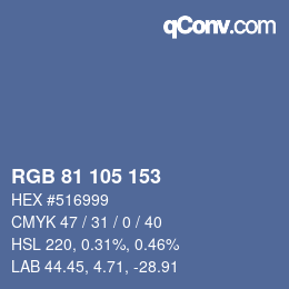 Color code: RGB 81 105 153 | qconv.com