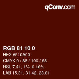 Color code: RGB 81 10 0 | qconv.com