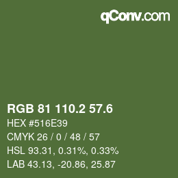 カラーコード: RGB 81 110.2 57.6 | qconv.com