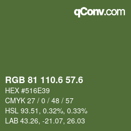 カラーコード: RGB 81 110.6 57.6 | qconv.com