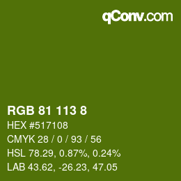 Color code: RGB 81 113 8 | qconv.com