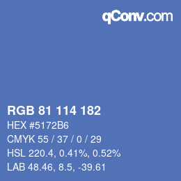 Color code: RGB 81 114 182 | qconv.com