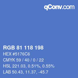 Farbcode: RGB 81 118 198 | qconv.com