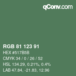 Farbcode: RGB 81 123 91 | qconv.com