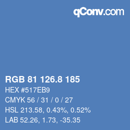 カラーコード: RGB 81 126.8 185 | qconv.com