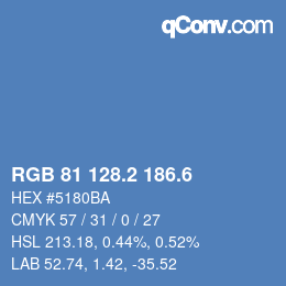 カラーコード: RGB 81 128.2 186.6 | qconv.com