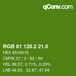 カラーコード: RGB 81 128.2 21.6 | qconv.com