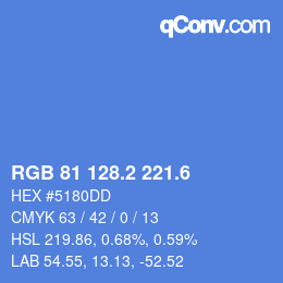 カラーコード: RGB 81 128.2 221.6 | qconv.com