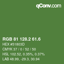 カラーコード: RGB 81 128.2 61.6 | qconv.com