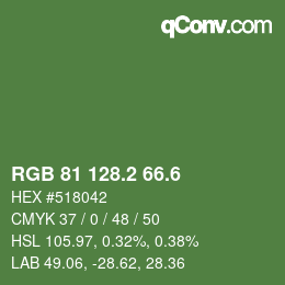 カラーコード: RGB 81 128.2 66.6 | qconv.com