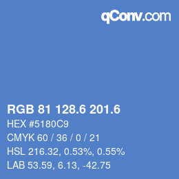 カラーコード: RGB 81 128.6 201.6 | qconv.com