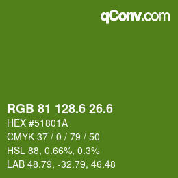 カラーコード: RGB 81 128.6 26.6 | qconv.com