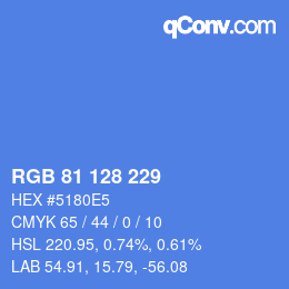 Color code: RGB 81 128 229 | qconv.com