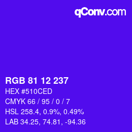 Color code: RGB 81 12 237 | qconv.com