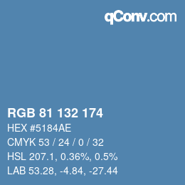 カラーコード: RGB 81 132 174 | qconv.com
