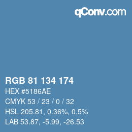 Color code: RGB 81 134 174 | qconv.com