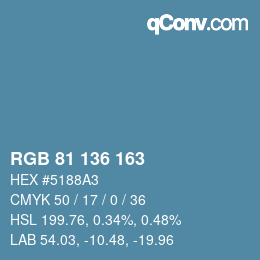 Color code: RGB 81 136 163 | qconv.com