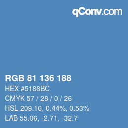 Color code: RGB 81 136 188 | qconv.com