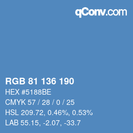 Color code: RGB 81 136 190 | qconv.com