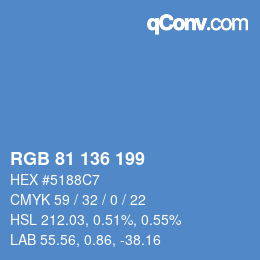 Color code: RGB 81 136 199 | qconv.com