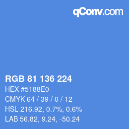 Color code: RGB 81 136 224 | qconv.com