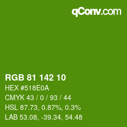 Color code: RGB 81 142 10 | qconv.com
